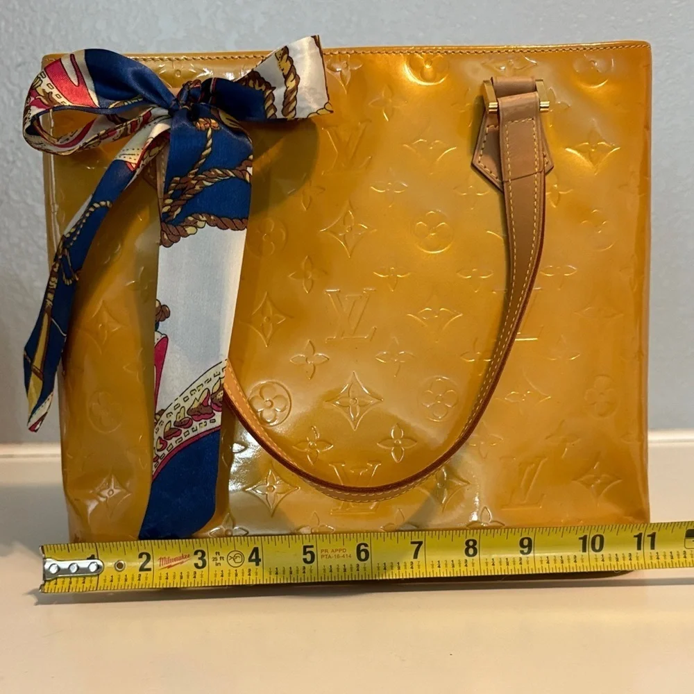 Vibrant Louis Vuitton Mustard Vernise Tote with COA - Picture 2 of 16